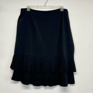 Cato Woman's A-Line Tiered Skirt Black Pleated Ruffle Zip Size 18W